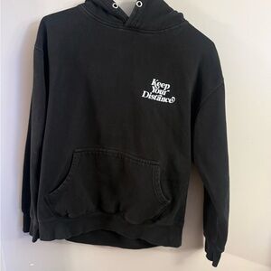 Young & Reckless Y&R Keep Your Distance Black Graphic Hoodie Medium Streetwear